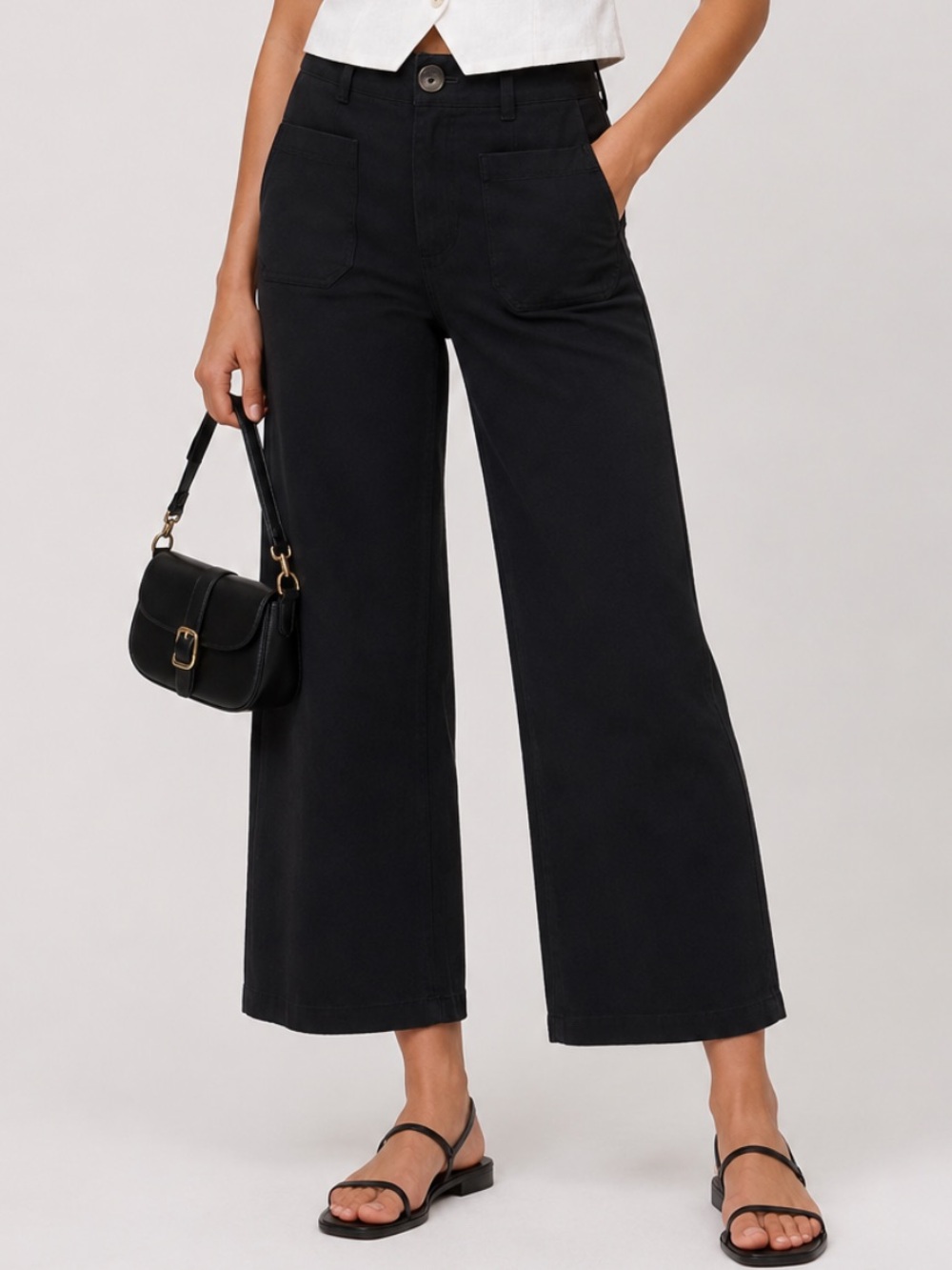 Anthropologie By Anthropologie Wide leg Ponte Pant black size 8